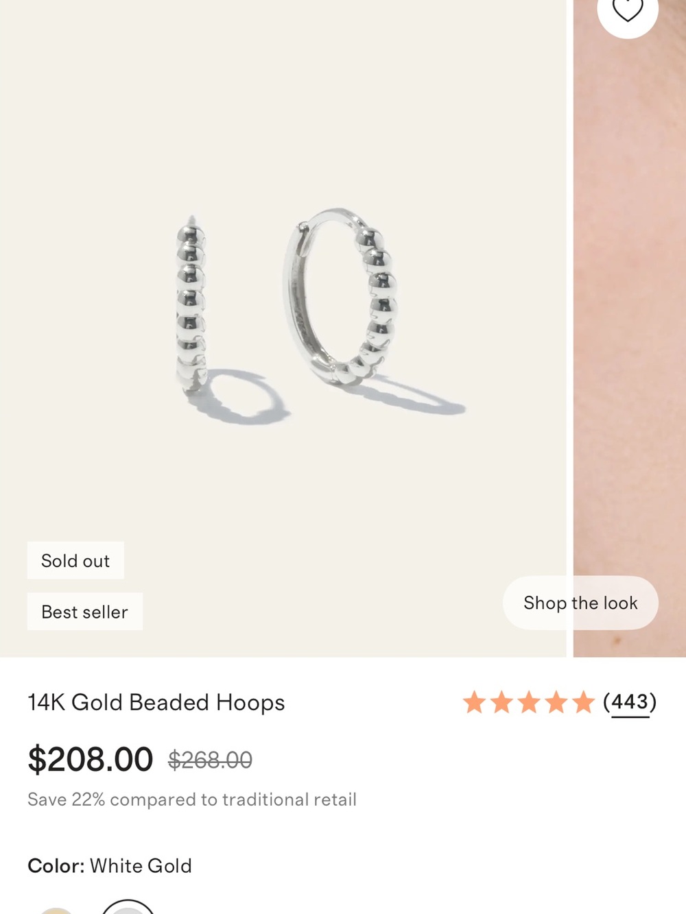 White Gold Hoops
